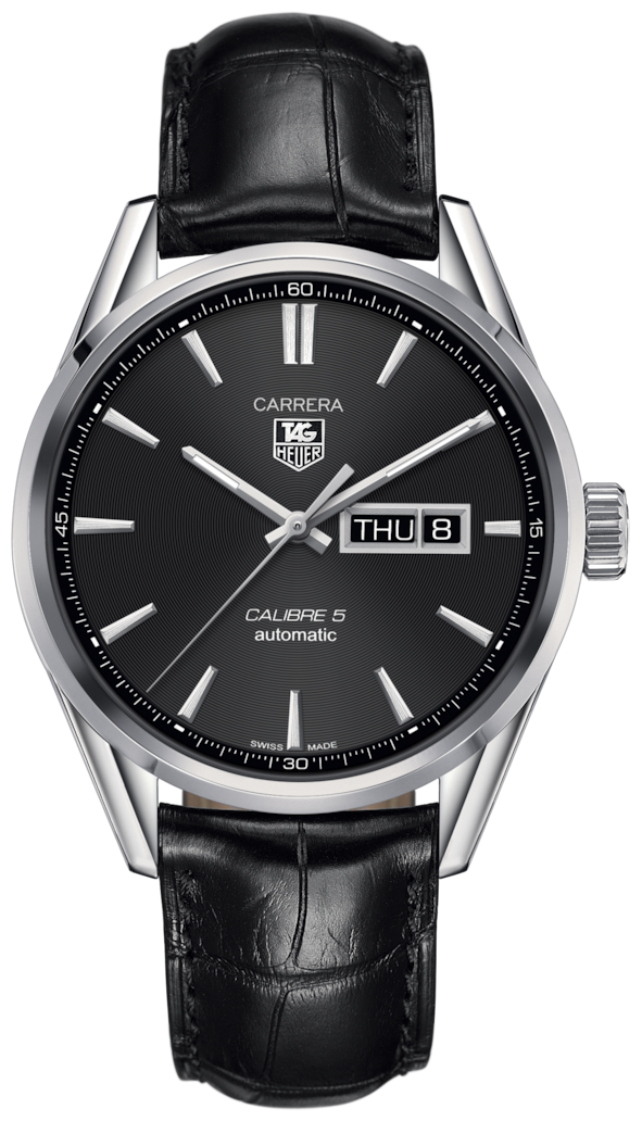  Shop Authentic Tag Heuer Carrera Automatic 41mm Black Dial Black Leather Strap Watch for Men - WAR201A.FC6266 - Luxxuri
