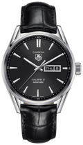  Shop Authentic Tag Heuer Carrera Automatic 41mm Black Dial Black Leather Strap Watch for Men - WAR201A.FC6266 - Luxxuri