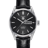  Shop Authentic Tag Heuer Carrera Automatic 41mm Black Dial Black Leather Strap Watch for Men - WAR201A.FC6266 - Luxxuri