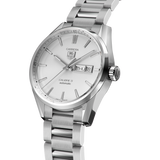  Shop Authentic Tag Heuer Carrera Calibre 5 Automatic White Dial Silver Steel Strap Watch for Men - WAR201B.BA0723 - Luxxuri