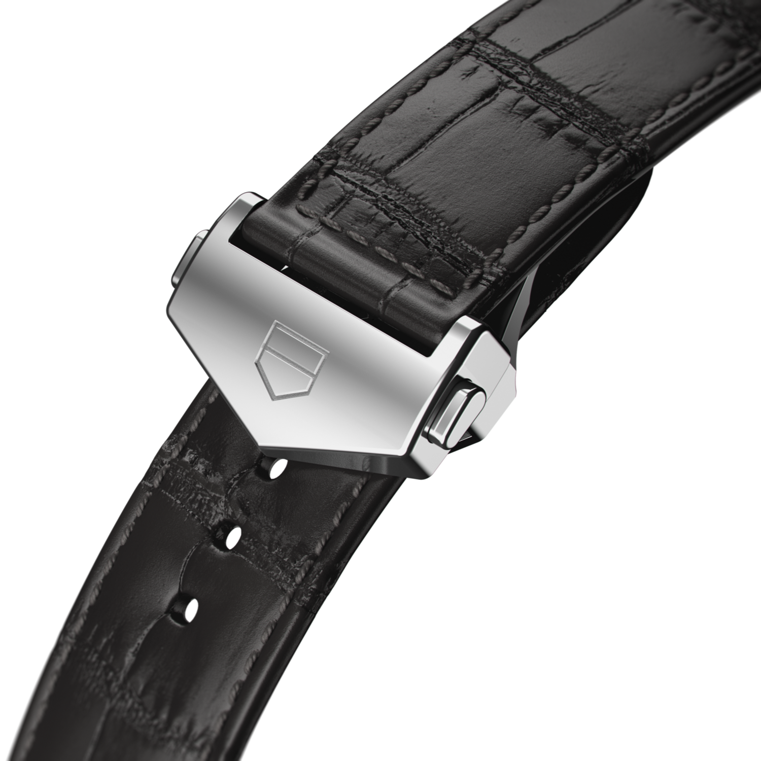 Tag Heuer Carrera Calibre 5 Automatic Black Dial Black Leather Strap Watch for Men - WAR201C.FC6266