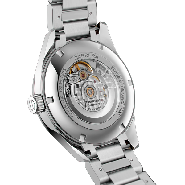  Shop Authentic Tag Heuer Carrera Calibre 5 Automatic Black Dial Silver Steel Strap Watch for Men - WAR201C.BA0723 - Luxxuri