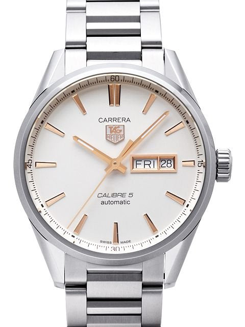  Shop Authentic Tag Heuer Carrera Calibre 5 White Dial Silver Steel Strap Watch for Men - WAR201D.BA0723 - Luxxuri