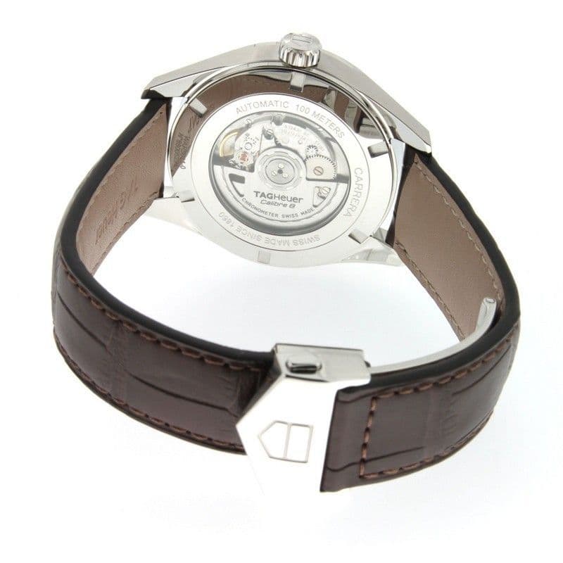  Shop Authentic Tag Heuer Carrera Calibre 5 Automatic White Dial Brown Leather Strap Watch for Men - WAR201D.FC6291 - Luxxuri