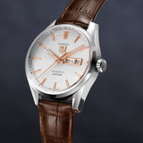  Shop Authentic Tag Heuer Carrera Calibre 5 Automatic White Dial Brown Leather Strap Watch for Men - WAR201D.FC6291 - Luxxuri