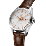  Shop Authentic Tag Heuer Carrera Calibre 5 Automatic White Dial Brown Leather Strap Watch for Men - WAR201D.FC6291 - Luxxuri