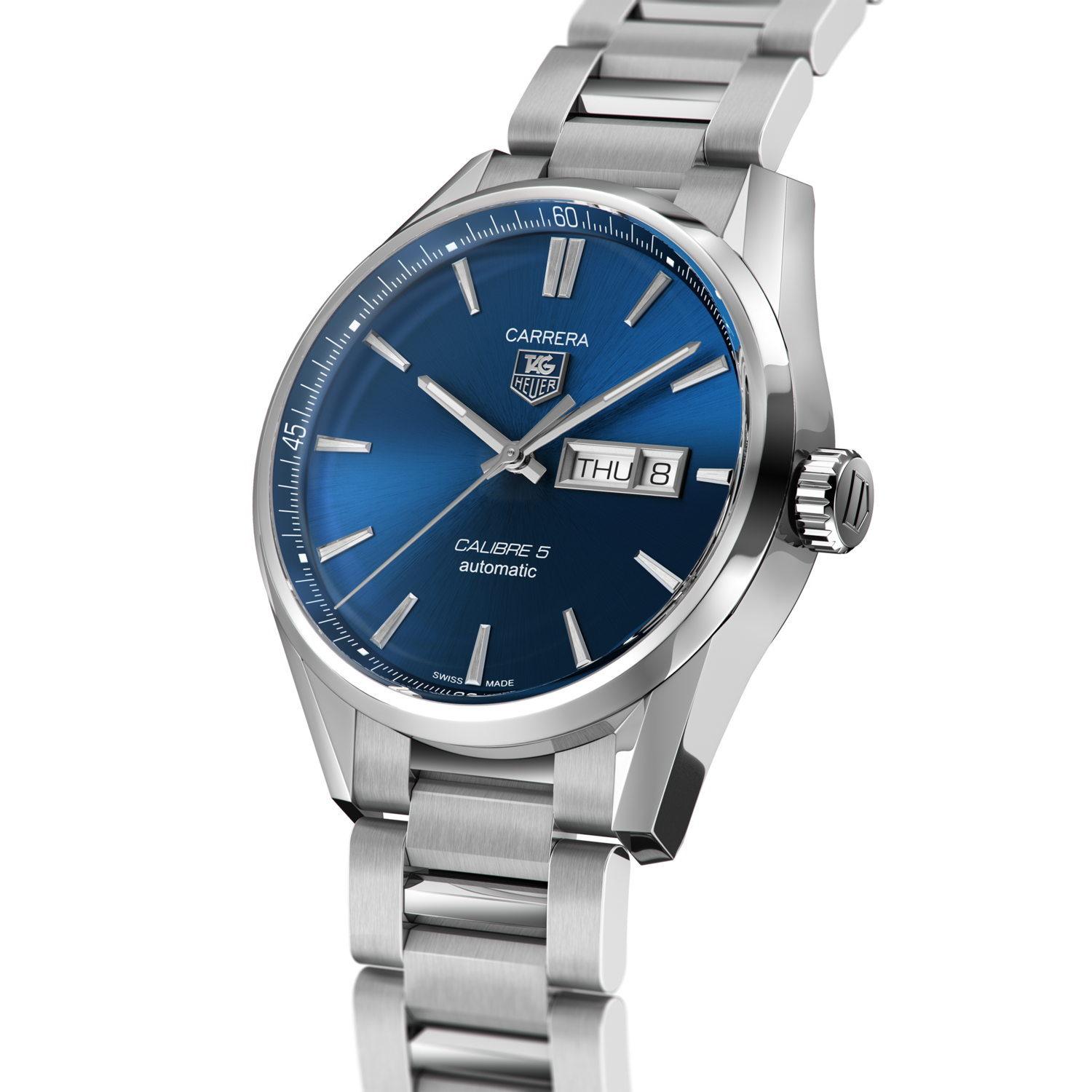 Tag Heuer Carrera Automatic Blue Dial Silver Steel Strap Watch for Men - WAR201E.BA0723