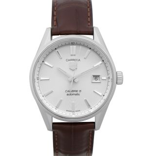  Shop Authentic Tag Heuer Carrera Day Date Silver Dial Brown Leather Strap Watch for Men - WBN2011.FC6484 - Luxxuri