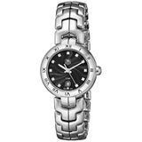  Shop Authentic Tag Heuer Link Quartz Diamonds Black Dial Silver Steel Strap Watch for Women - WAT1410.BA0954 - Luxxuri