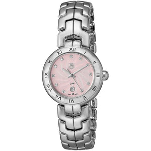  Shop Authentic Tag Heuer Link Diamonds Pink Dial Silver Steel Strap Watch for Women - WAT1415.BA0954 - Luxxuri
