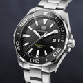  Shop Authentic Tag Heuer Aquaracer Quartz Black Dial Silver Steel Strap Watch for Men - WAY101A.BA0746 - Luxxuri