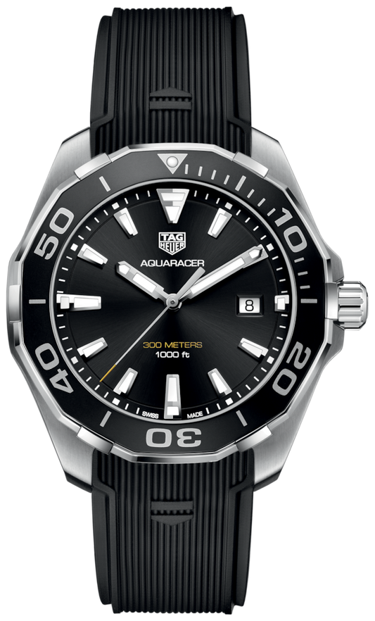  Shop Authentic Tag Heuer Aquaracer Quartz Black Dial Black Rubber Strap Watch for Men -  WAY101A.FT6141 - Luxxuri