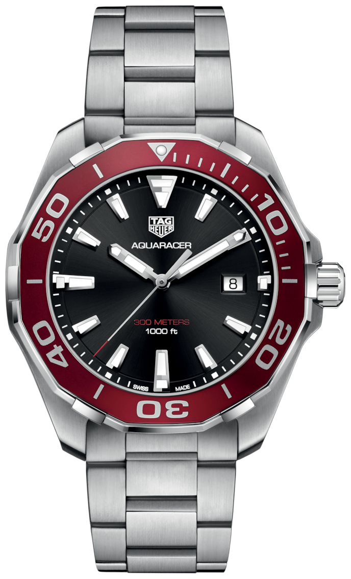  Shop Authentic Tag Heuer Aquaracer Black Dial Silver Steel Strap Watch for Men - WAY101B.BA0746 - Luxxuri