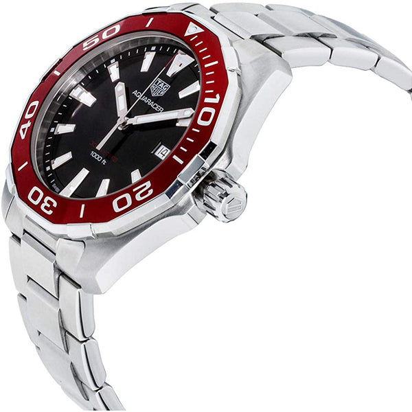  Shop Authentic Tag Heuer Aquaracer Black Dial Silver Steel Strap Watch for Men - WAY101B.BA0746 - Luxxuri