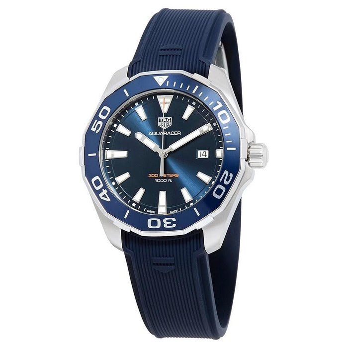 Tag Heuer Aquaracer Quartz Blue Dial Blue Rubber Strap Watch for Men -  WAY101C.FC6153