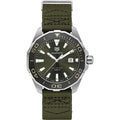 Tag Heuer Aquaracer Black Dial Khakhi Green NATO Strap Watch for Men - WAY101E.FC8222