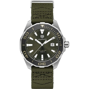 Shop Authentic Tag Heuer Aquaracer Black Dial Khakhi Green NATO Strap Watch for Men - WAY101E.FC8222 - Luxxuri