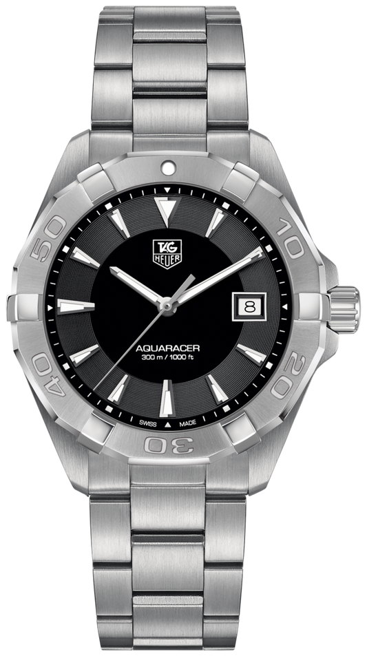  Shop Authentic Tag Heuer Aquaracer Quartz Black Dial Silver Steel Strap Watch for Men - WAY1110.BA0928 - Luxxuri