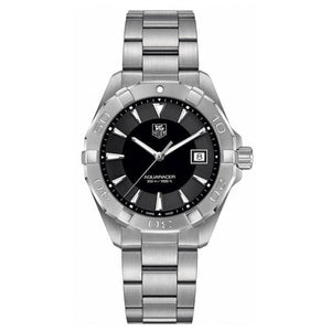  Shop Authentic Tag Heuer Aquaracer Quartz Black Dial Silver Steel Strap Watch for Men - WAY1110.BA0928 - Luxxuri
