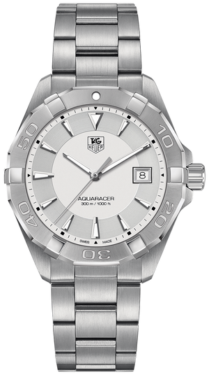  Shop Authentic Tag Heuer Aquaracer Quartz White Dial Silver Steel Strap Watch for Men - WAY1111.BA0928 - Luxxuri