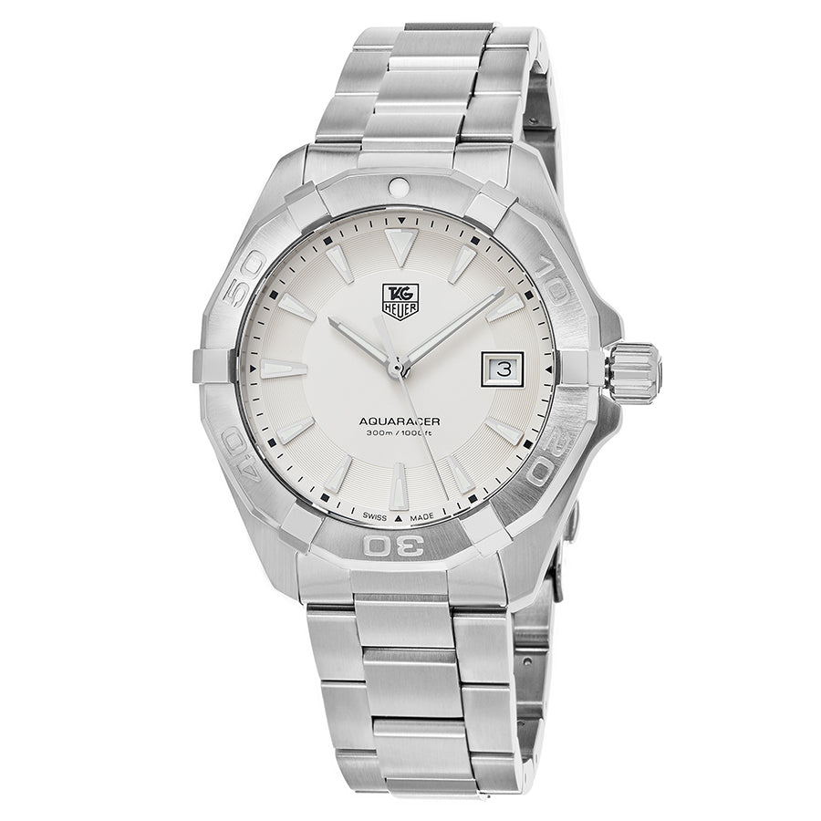  Shop Authentic Tag Heuer Aquaracer Quartz White Dial Silver Steel Strap Watch for Men - WAY1111.BA0928 - Luxxuri