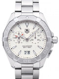  Shop Authentic Tag Heuer Aquaracer Chronograph White Dial Silver Steel Strap Watch for Men - WAY111Y.BA0928 - Luxxuri