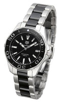  Shop Authentic Tag Heuer Aquaracer Quartz Black Dial Two Tone Steel Strap Watch for Men - WAY131A.BA0913 - Luxxuri