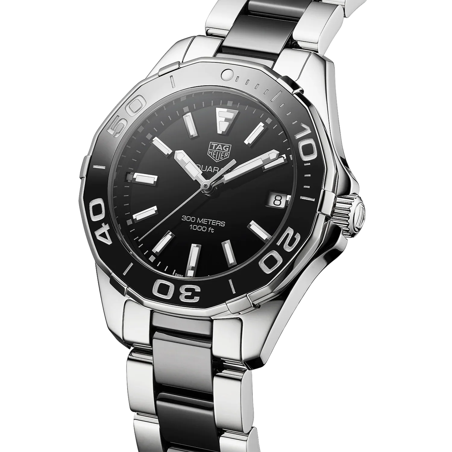  Shop Authentic Tag Heuer Aquaracer Quartz Black Dial Two Tone Steel Strap Watch for Men - WAY131A.BA0913 - Luxxuri