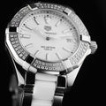  Shop Authentic Tag Heuer Aquaracer Diamonds White Dial Two Tone Steel Strap Watch for Women - WAY131F.BA0914 - Luxxuri