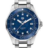  Shop Authentic Tag Heuer Aquaracer Diamonds Blue Dial Silver Steel Strap Watch for Women - WAY131L.BA0748 - Luxxuri
