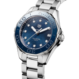  Shop Authentic Tag Heuer Aquaracer Diamonds Blue Dial Silver Steel Strap Watch for Women - WAY131L.BA0748 - Luxxuri