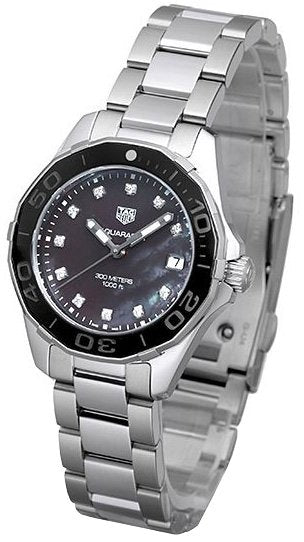  Shop Authentic Tag Heuer Aquaracer Quartz Black Dial Silver Steel Strap Watch for Women - WAY131M.BA0748 - Luxxuri