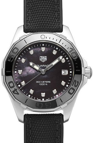  Shop Authentic Tag Heuer Aquaracer Quartz Mother of Pearl Black Dial Black NATO Strap Watch for Women - WAY131M.FT6092 - Luxxuri