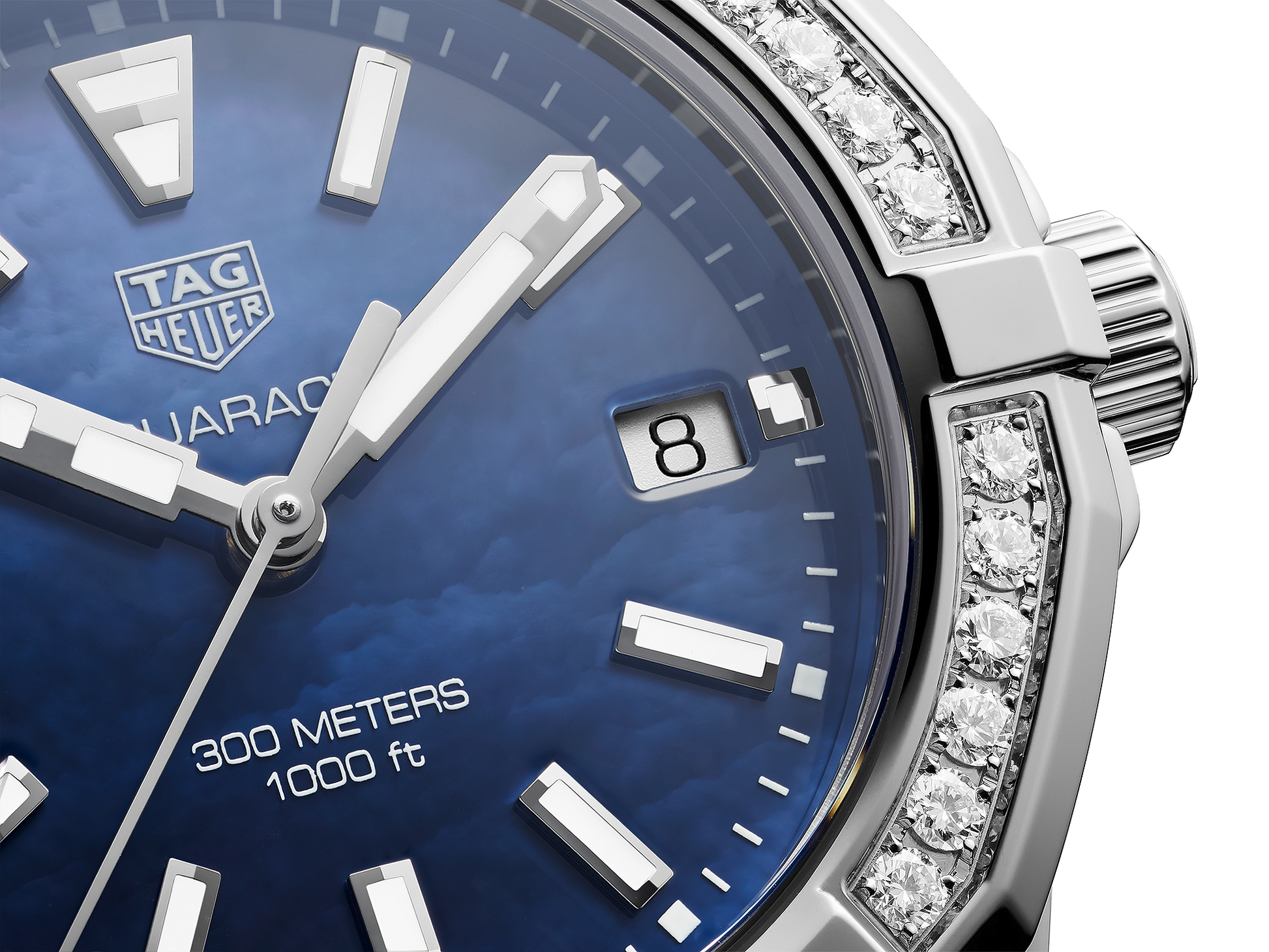 Tag Heuer Aquaracer Quartz Diamonds Blue Dial Blue Nylon Strap Watch for Women - WAY131N.FT6091