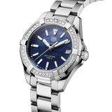  Shop Authentic Tag Heuer Aquaracer Quartz Diamonds Blue Dial Silver Steel Strap Watch for Women - WAY131N.BA0748 - Luxxuri