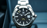  Shop Authentic Tag Heuer Aquaracer Automatic Black Dial Silver Steel Strap Watch for Men - WAY2010.BA0927 - Luxxuri