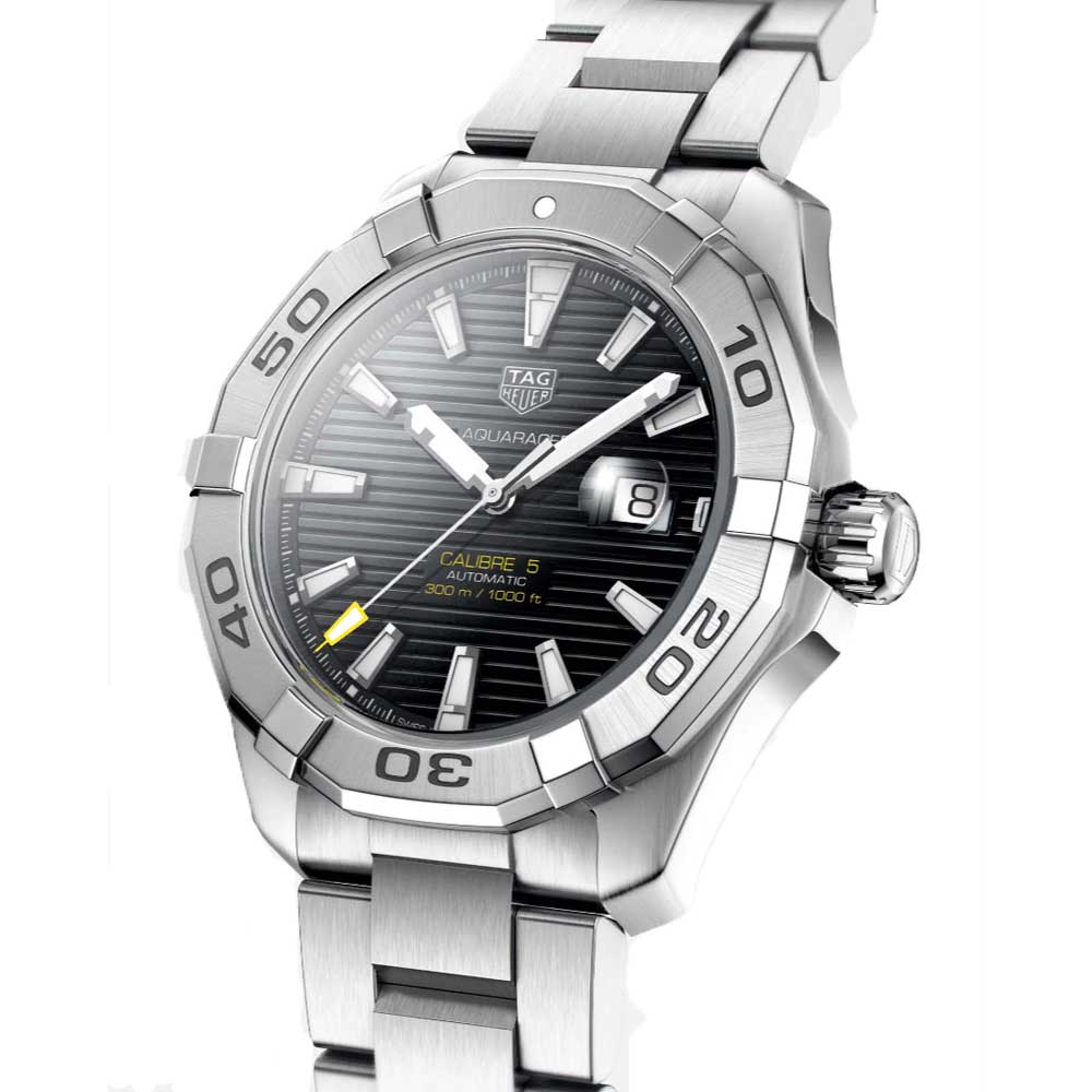  Shop Authentic Tag Heuer Aquaracer Automatic Black Dial Silver Steel Strap Watch for Men - WAY2010.BA0927 - Luxxuri