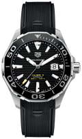  Shop Authentic Tag Heuer Aquaracer Calibre 5 Automatic Black Dial Black Rubber Strap Watch for Men - WAY201A.FT6142 - Luxxuri