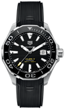  Shop Authentic Tag Heuer Aquaracer Calibre 5 Automatic Black Dial Black Rubber Strap Watch for Men - WAY201A.FT6142 - Luxxuri