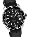  Shop Authentic Tag Heuer Aquaracer Calibre 5 Automatic Black Dial Black Rubber Strap Watch for Men - WAY201A.FT6142 - Luxxuri