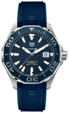  Shop Authentic Tag Heuer Aquaracer Calibre 5 Automatic Blue Dial Blue Rubber Strap Watch for Men - WAY201B.FT6150 - Luxxuri