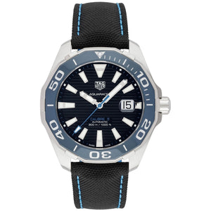  Shop Authentic Tag Heuer Aquaracer Calibre 5 Automatic Black Dial Black Nylon Strap Watch for Men - WAY201C.FC6395 - Luxxuri