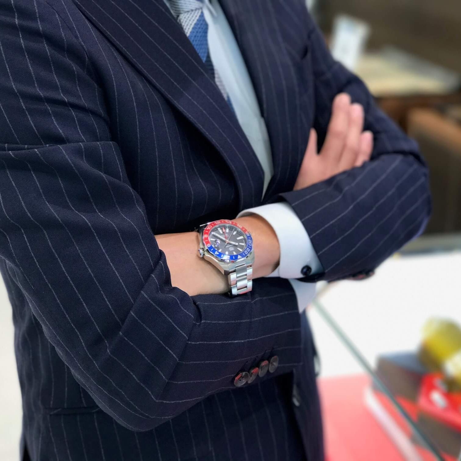  Shop Authentic Tag Heuer Aquaracer GMT Caliber 7 Pepsi Black Dial Silver Steel Strap Watch for Men - WAY201F.BA0927 - Luxxuri