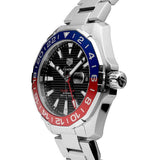  Shop Authentic Tag Heuer Aquaracer GMT Caliber 7 Pepsi Black Dial Silver Steel Strap Watch for Men - WAY201F.BA0927 - Luxxuri