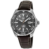  Shop Authentic Tag Heuer Aquaracer Caliber 5 Black Dial Brown Leather Strap Watch for Men - WAY201M.FC6474 - Luxxuri