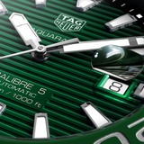  Shop Authentic Tag Heuer Aquaracer Calibre 5 Green Dial Silver Steel Strap Watch for Men - WAY201S.BA0927 - Luxxuri