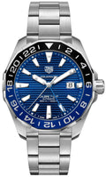  Shop Authentic Tag Heuer Aquaracer GMT Calibre 6 Automatic Blue Dial Silver Steel Strap Watch for Men - WAY201T.BA0927 - Luxxuri