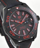  Shop Authentic Tag Heuer Aquaracer Caliber 5 Black Dial Black Nylon Strap Watch for Men - WAY208A.FC6381 - Luxxuri