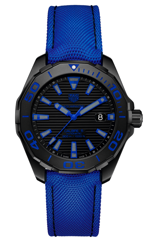  Shop Authentic Tag Heuer Aquaracer Calibre 5 Automatic Titanium Blue Dial Blue Nylon Strap Watch for Gents - WAY208B.FC6382 - Luxxuri