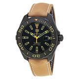  Shop Authentic Tag Heuer Aquaracer 300 Calibre 5 Automatic Black Dial Brown Fabric Strap Watch for Men - WAY208C.FC6383 - Luxxuri